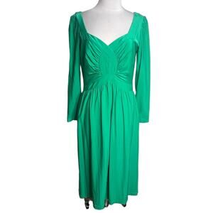 Robert David Morton vintage 70’s Lycra green long sleeve dress Sz 12
